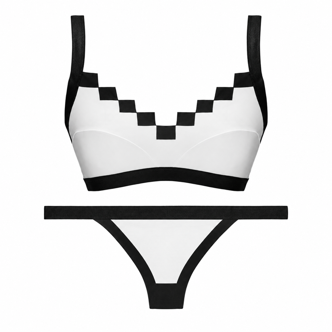 Maison Pixel Classic Pong Set with matching pixel top and panties
