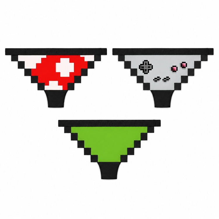 Digital Patterns Trio: Shroomy, GB-89 and Streaming Pixel Panties